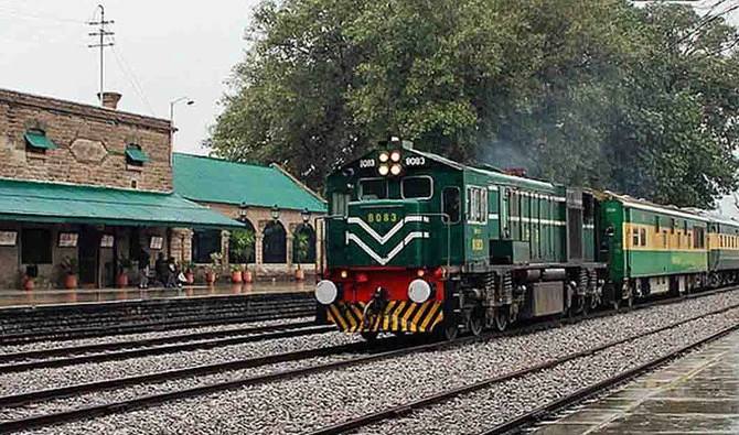 An undated file photo of a train arriving at Rawalpindi railway station. (APP/ file)