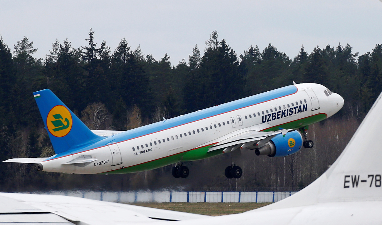 An Airbus A320-200 plane of National air company “Uzbekistan Airways” takes off at the National Airport Minsk, Belarus on April 19, 2018. (REUTERS/File)