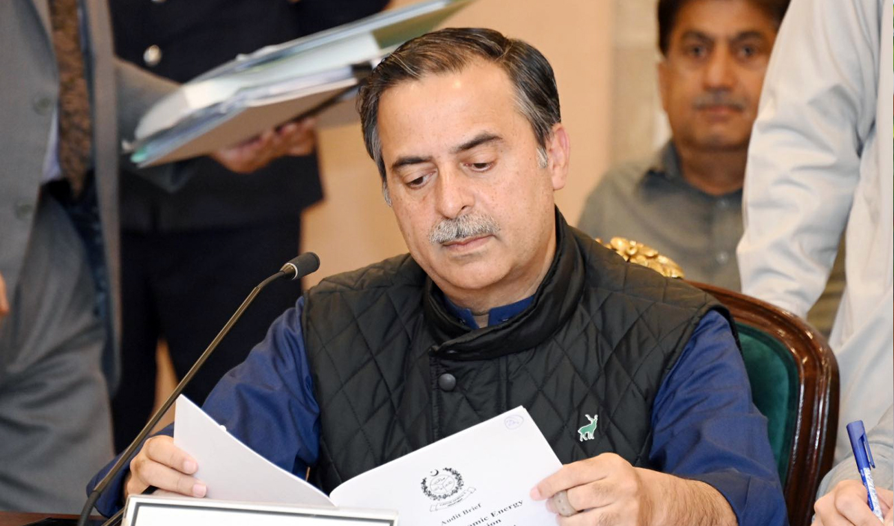 Federal Minister for Maritime Affairs Junaid Anwar Chaudhry attends a meeting of the Public Accounts Committee at Parliament House in Islamabad, Pakistan, on March 5, 2025. (Facebook/@JunaidAnwarMNA)