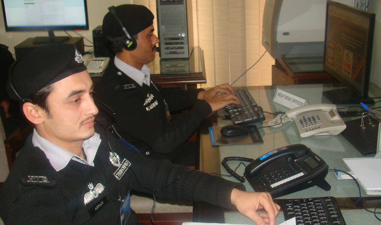 The undated file photo shows staff at the National Response Centre For Cyber Crime at Pakistan's Federal Investigation Agency. (Photo courtesy: FIA/ website)