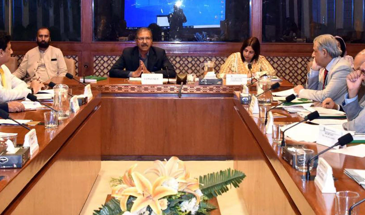 This handout photo, released by Senate of Pakistan, shows Pakistani Senate Subcommittee on Human Rights during a meeting at the Parliament House in Islamabad on April 17, 2025. Photo courtesy: Facebook/@Pakistansenate)