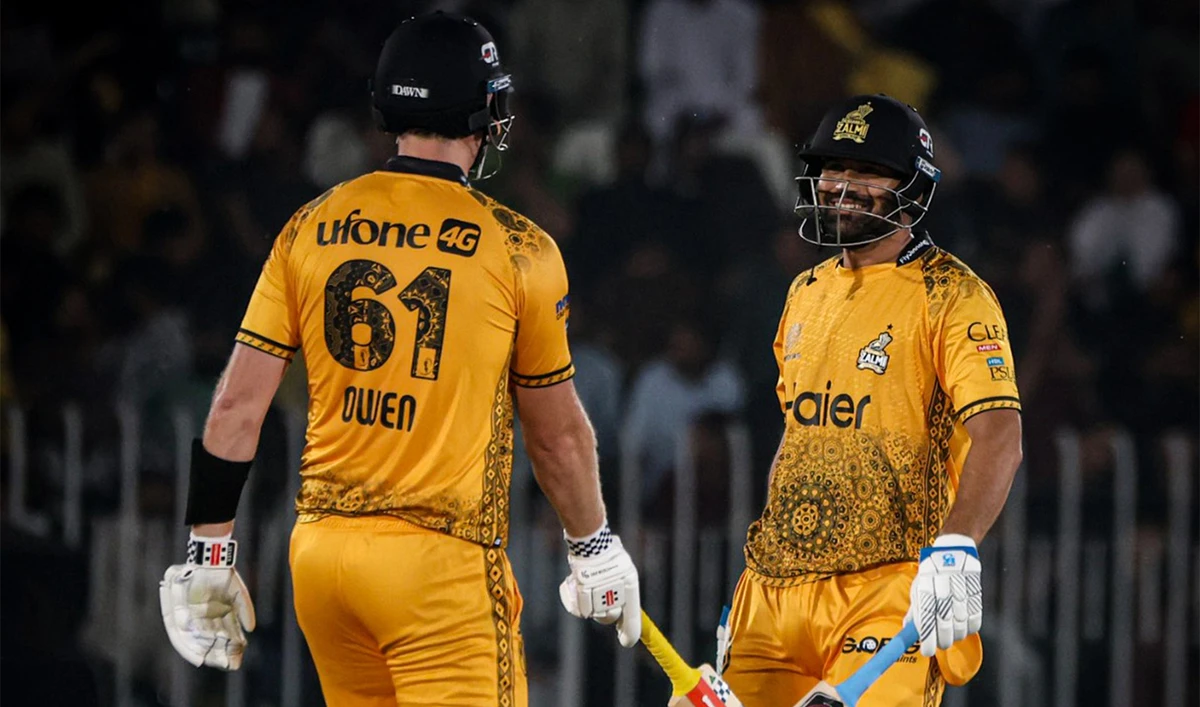 Peshawar Zalmi players are pictured during a match against Multan Sultans in Rawalpindi, Pakistan, on April 19, 2025. (Peshawar Zalmi/X)
