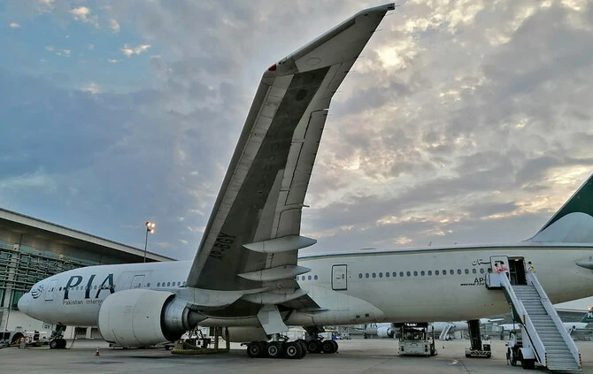 Pakistan’s national carrier PIA is pictured at Islamabad International Airport in Islamabad, Pakistan, on May 31, 2020. (@Official_PIA/File)