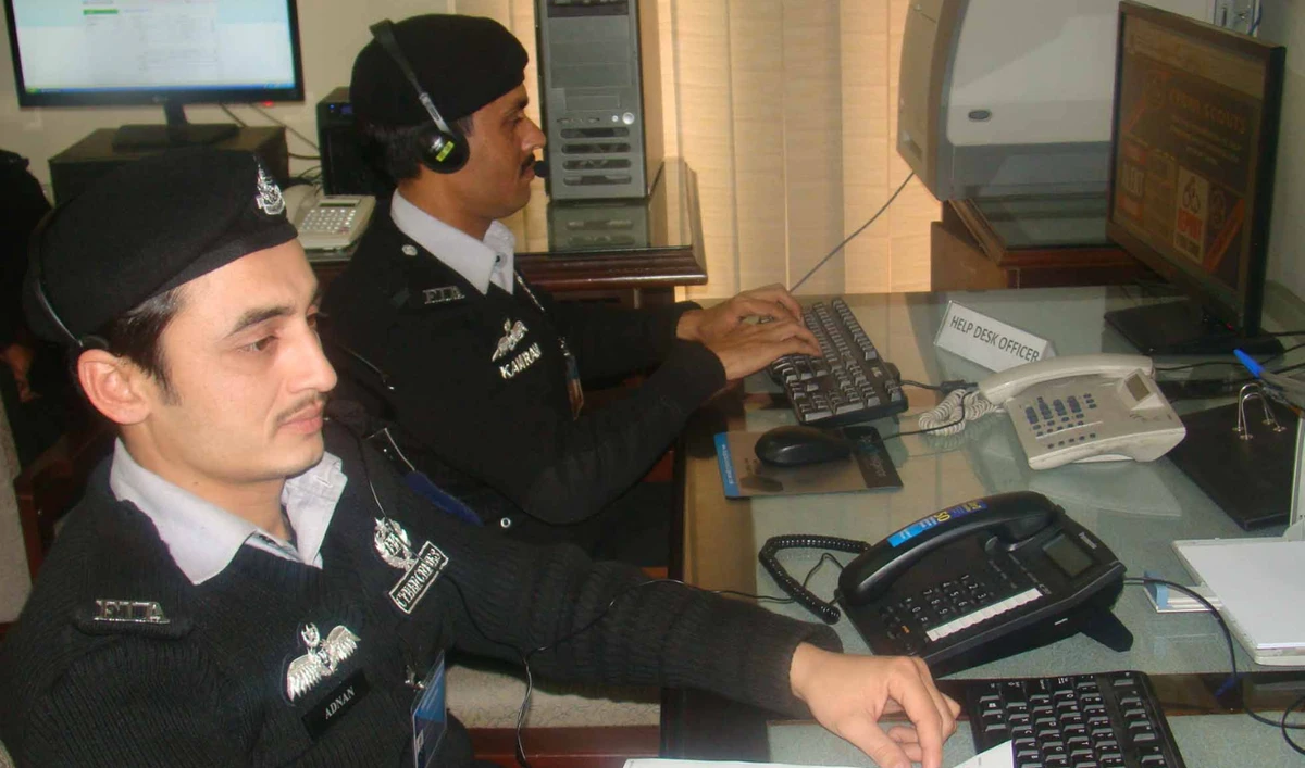 The undated file photo shows staff at the National Response Centre For Cyber Crime at Pakistan's Federal Investigation Agency. (Photo courtesy: FIA/ website)