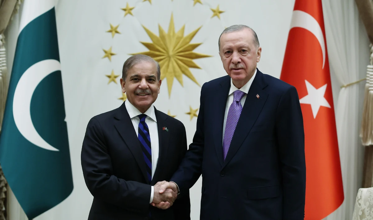 Prime Minister Shehbaz Sharif meets President of Turkiye Recep Tayyip Erdogan during his two days official visit to Turkiye on April 22, 2025. (PMO)