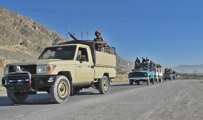 Paramilitary soldiers patrol at the outskirts of Quetta, Pakistan, on April 18, 2019. (AFP/File)