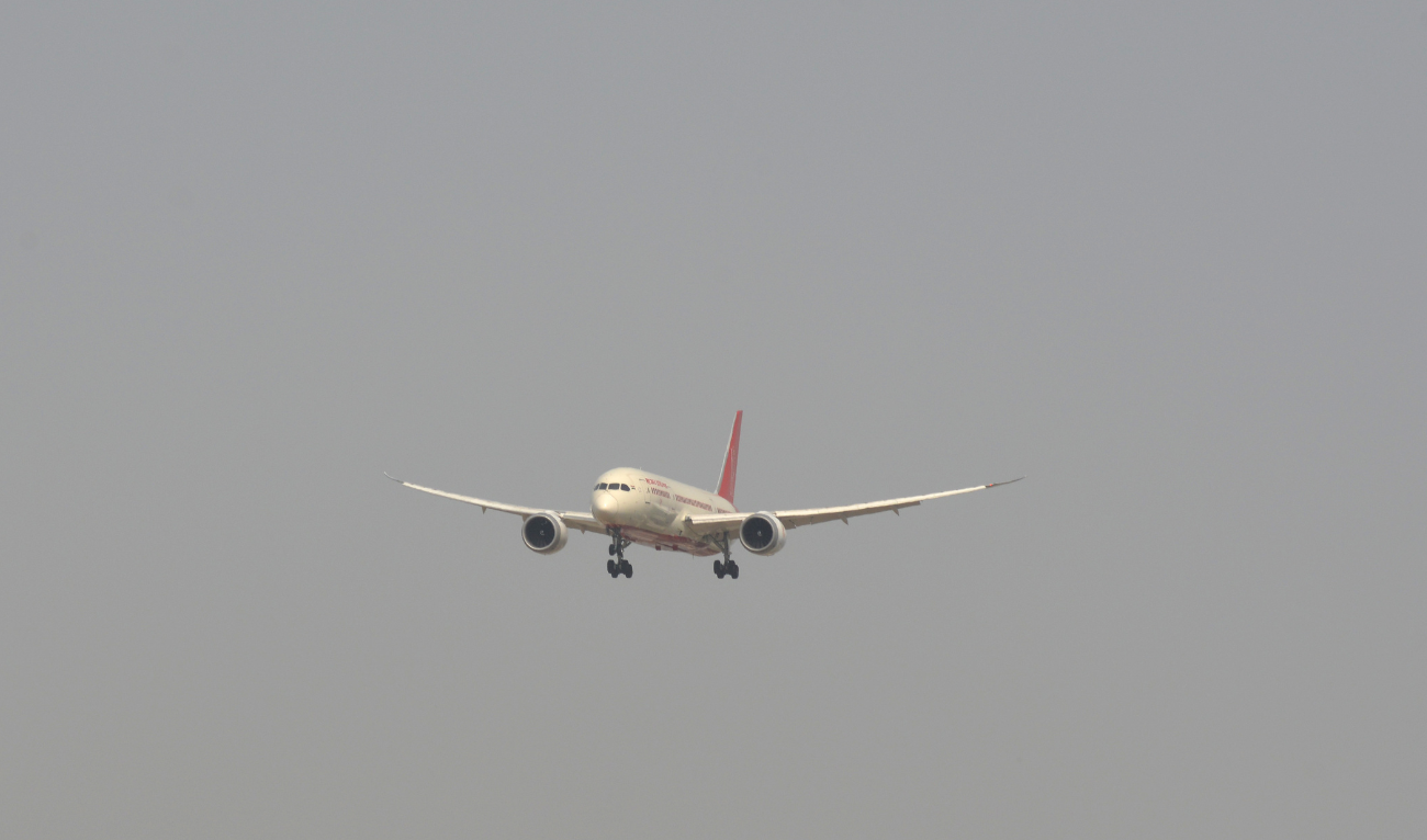 Indian aircraft as seen on final approach flying for landing in New Delhi, India on April 25,2025. (Reuters)