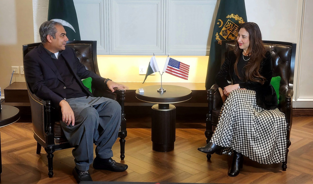 Interior Minister Mohsin Naqvi meeting with Acting US Ambassador to Pakistan, Natalie Baker, in Islamabad, Pakistan on February 15, 2025. (Interior Ministry/ File)