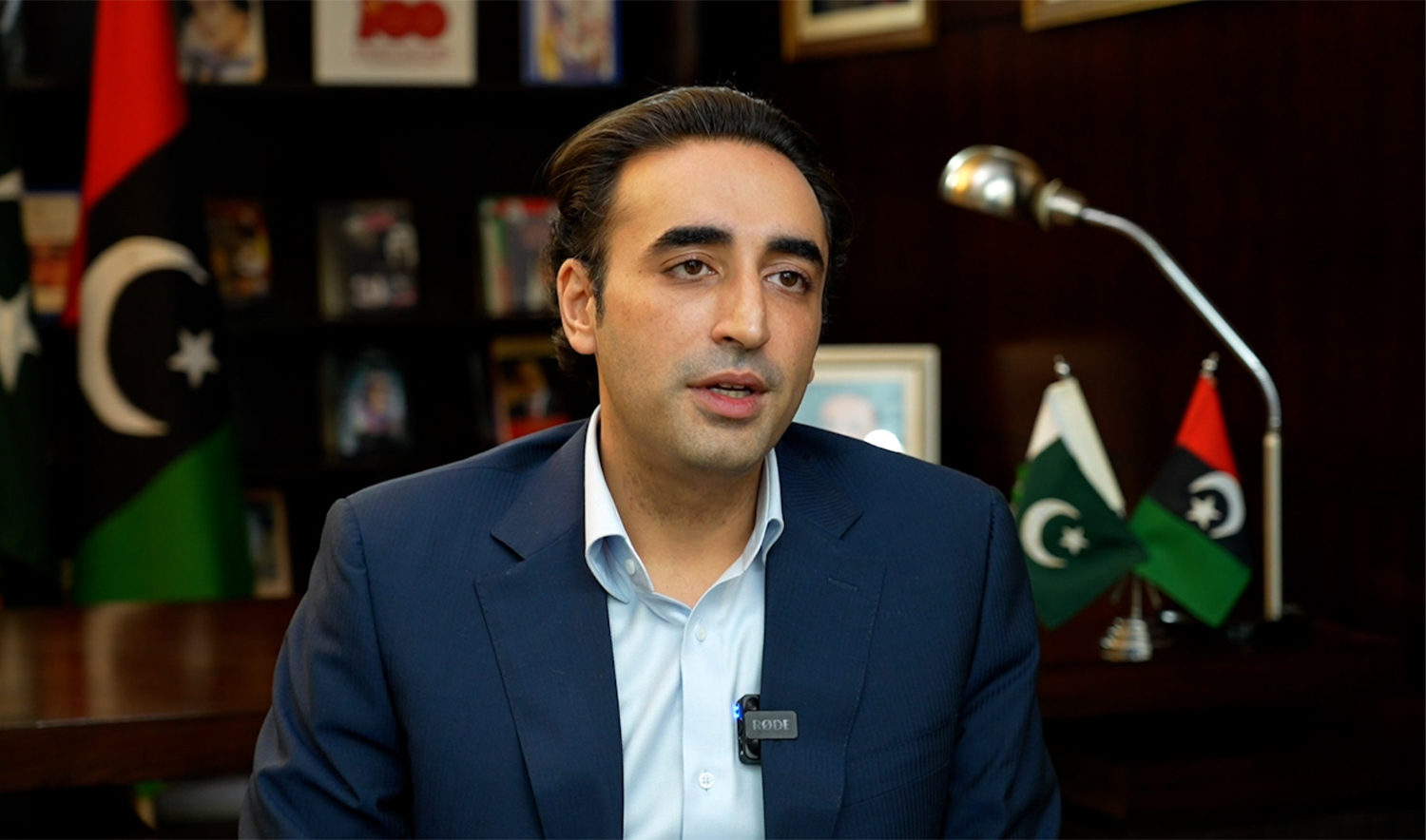 Pakistan’s former foreign minister Bilawal Bhutto-Zardari speaks to Arab News Pakistan in Islamabad, Pakistan, on May 7, 2025. (AN Photo)