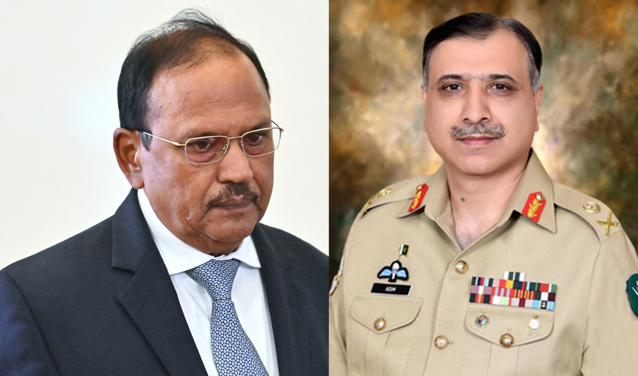 National Security advisors of India, Ajit Doval (left) and Lt. Gen. Muhammad Asim Malik's collage image. (AFP)