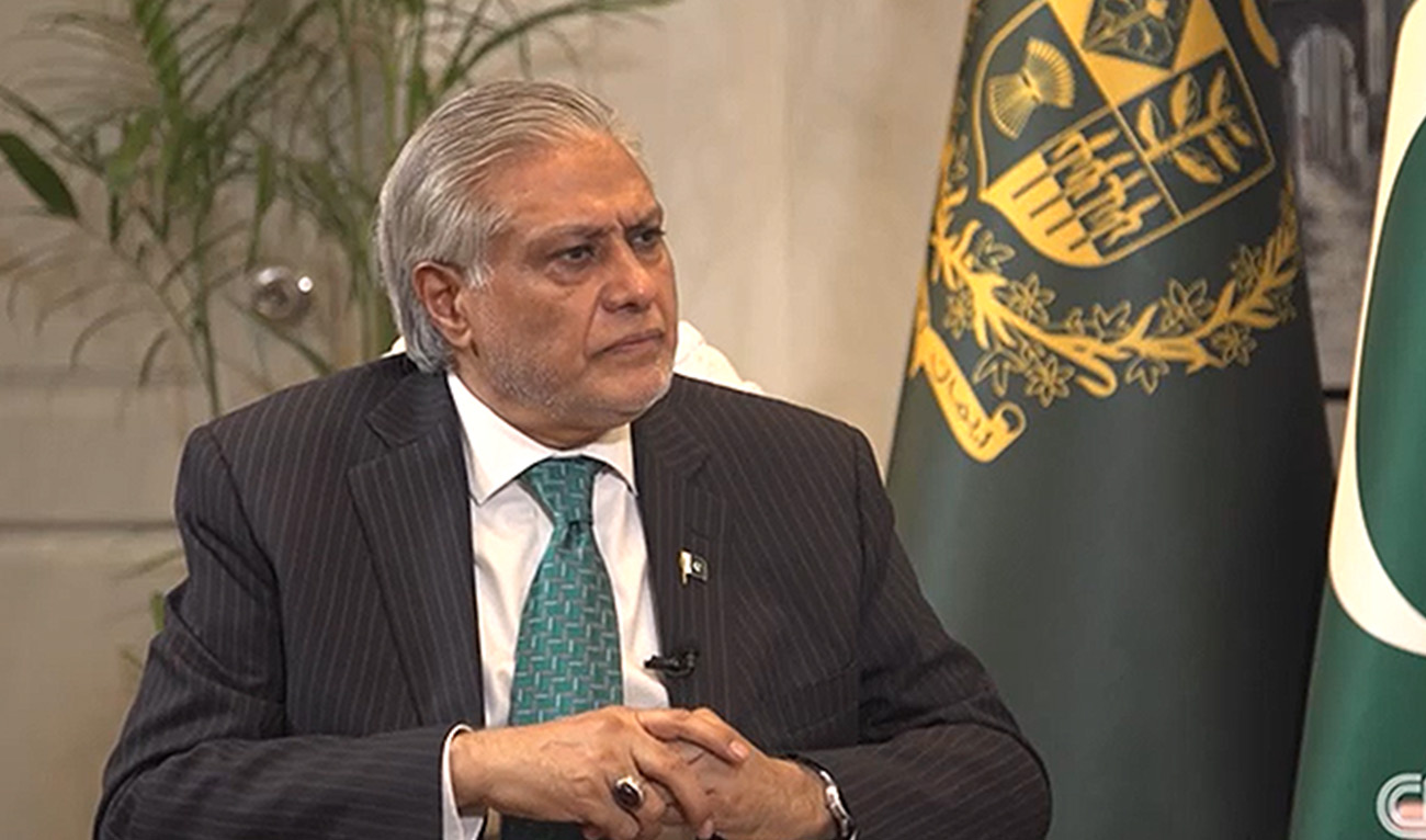 Screengrab of Pakistan’s Deputy Prime Minister and Foreign Minister Ishaq Dar in conversation with CNN, aired on May 12, 2025. (CNN)