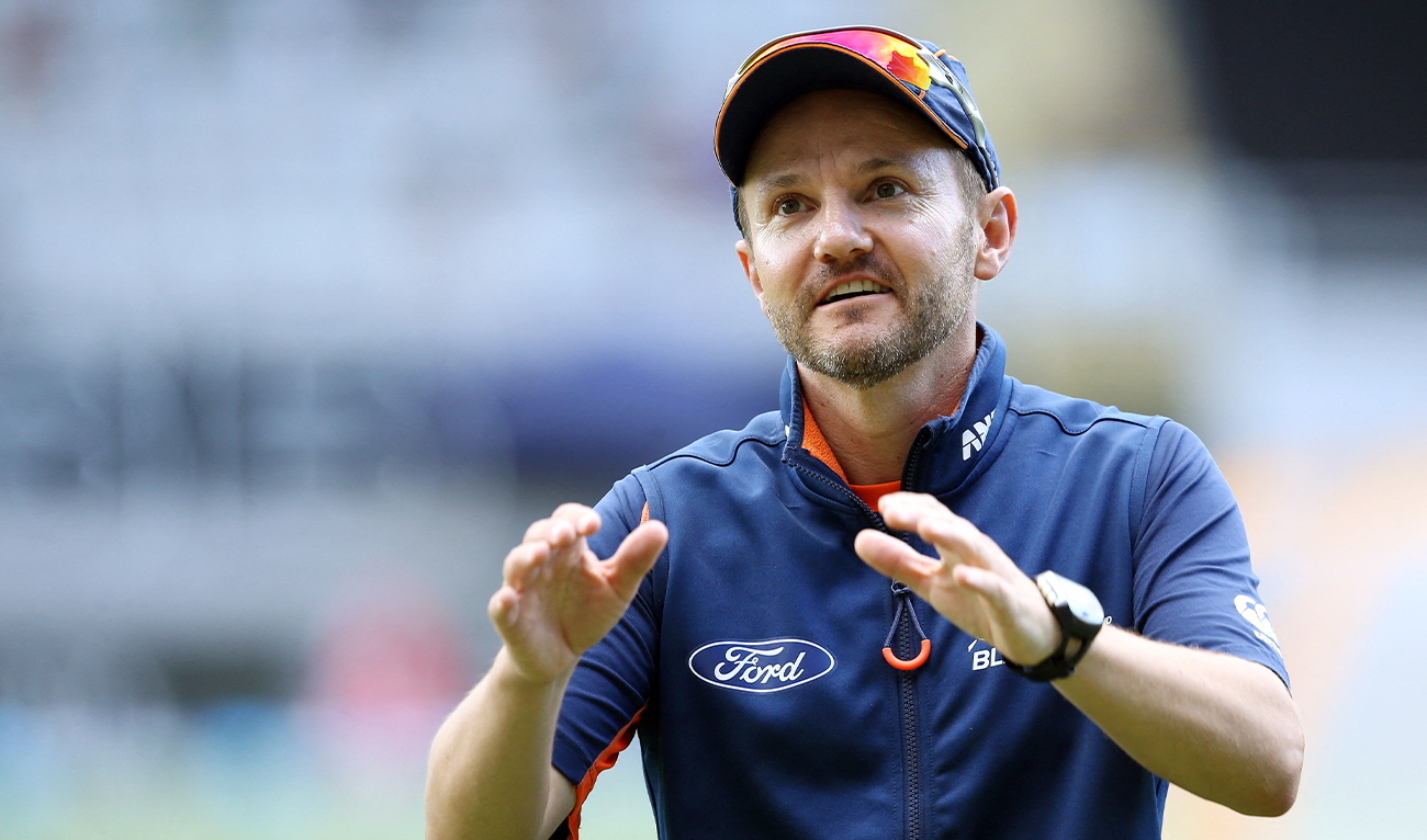 New Zealand coach Mike Hesson gestures prior to the one-day international cricket match between New Zealand and South Africa at Eden Park in Auckland on March 4, 2017. (AFP/File)