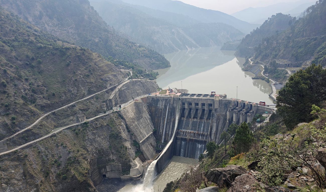 A view of Baglihar Dam, also known as Baglihar Hydroelectric Power Project, on the Chenab river which flows from Indian Kashmir into Pakistan, at Chanderkote in Jammu region May 6, 2025. (REUTERS)