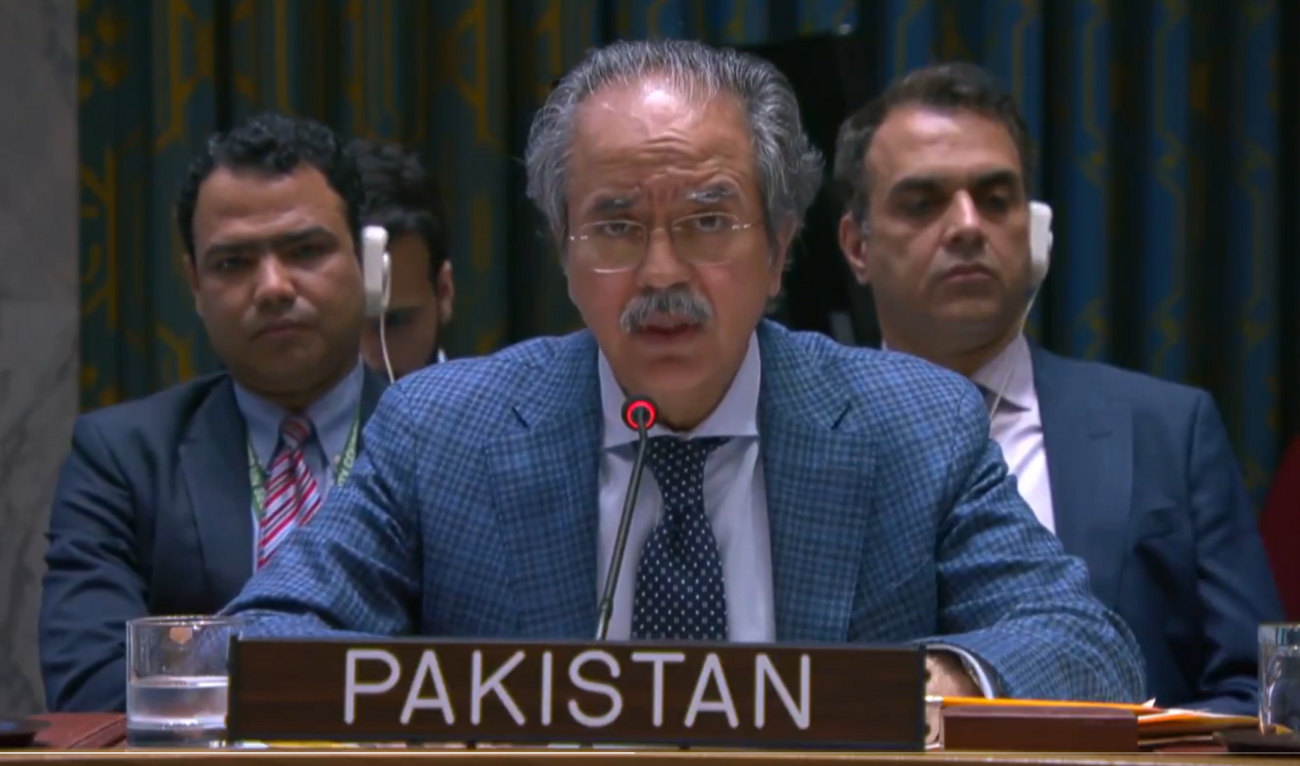 Ambassador Asim Iftikhar Ahmad, Permanent Representative of Pakistan to the United Nations, speaks at the UN Security Council Briefing on Yemen on May 14, 2025. (Photo courtesy: @PakistanUN_NY/ X/ screengrab)