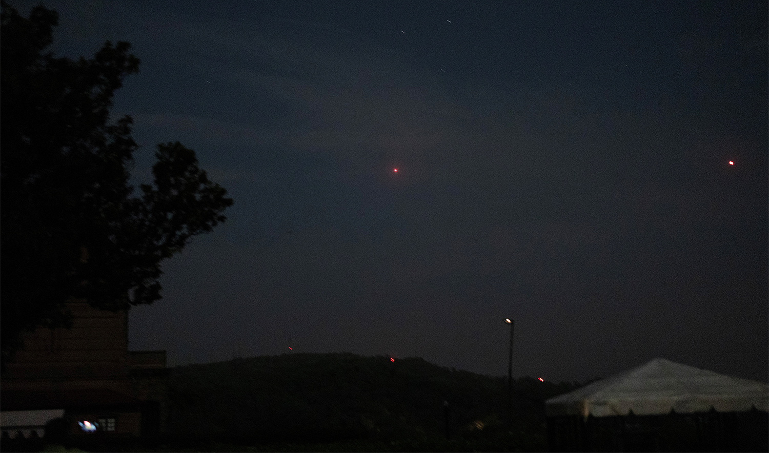 India's air defence system intercepts objects in the sky during a blackout following multiple blasts in the city of Jammu, on May 9, 2025. (REUTERS)