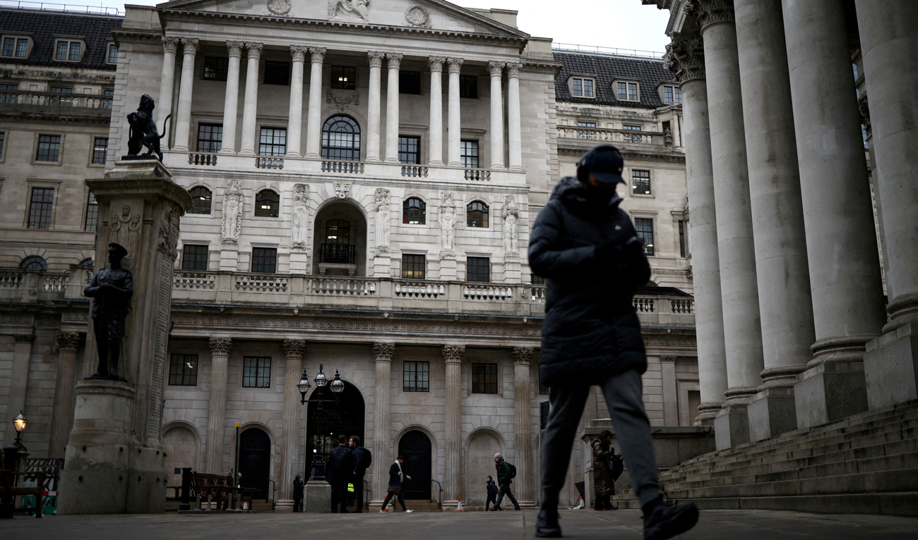 People walk outside the Bank of England in the City of London financial district, in London, Britain on January 26, 2023. (REUTERS/File)