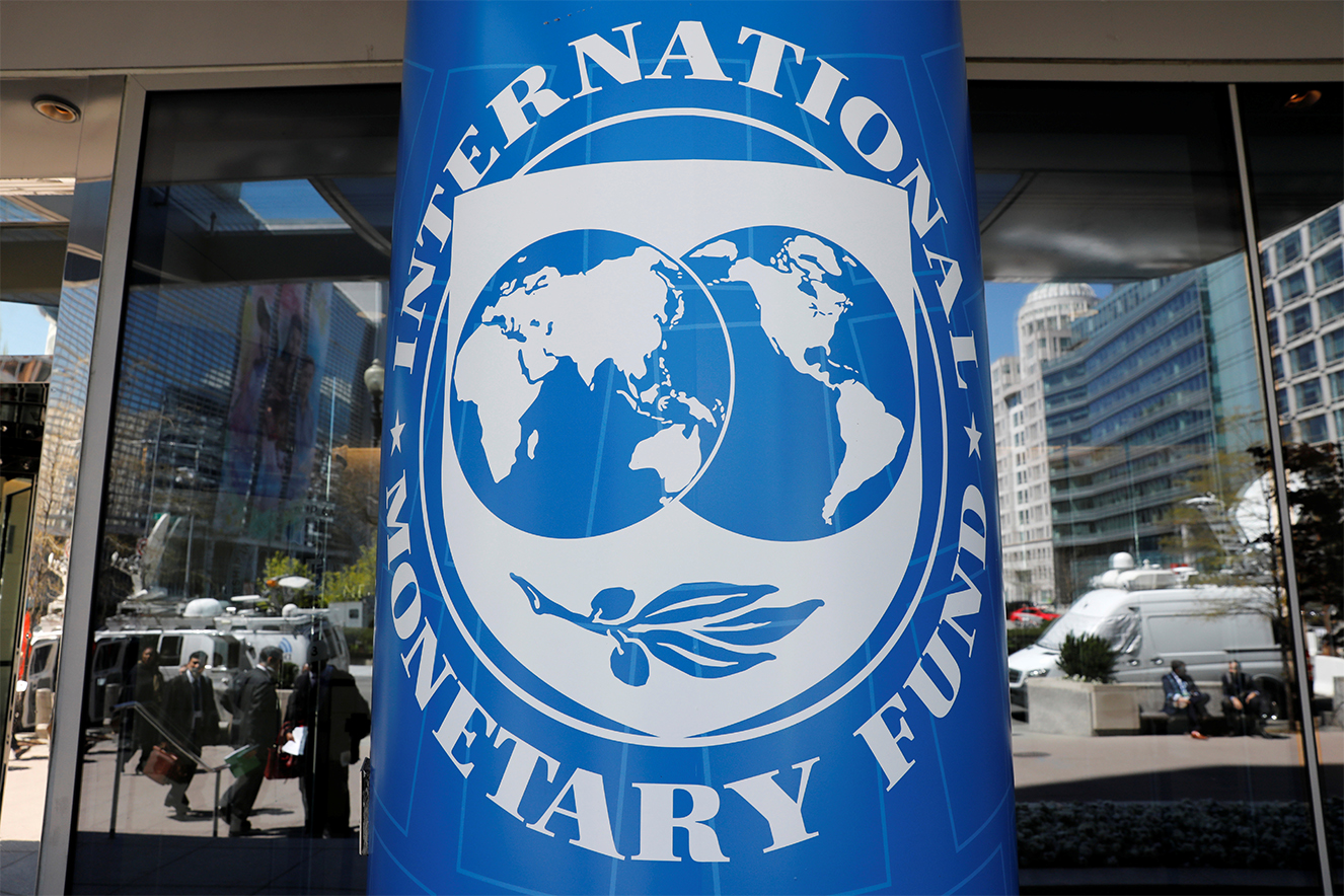 International Monetary Fund logo is seen outside the headquarters building during the IMF/World Bank spring meeting in Washington DC, US, on April 20, 2018. (REUTERS/File)
