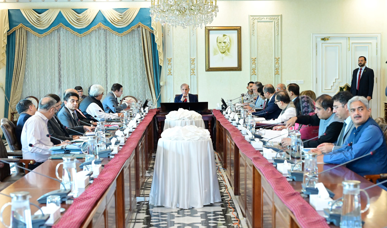 Prime Minister Shehbaz Sharif chairs a review meeting of the Task Force on Development of Housing Sector in Islamabad on May 21, 2025. (Photo courtesy: PMO)