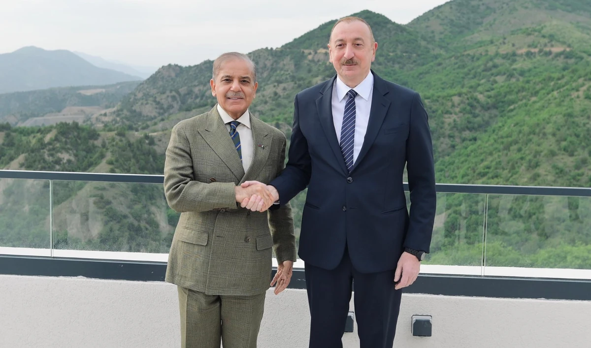 Prime Minister Shehbaz Sharif with President of Azerbaijan Illam Aliyev, in Lachin, on May 27, 2025. (PMO)