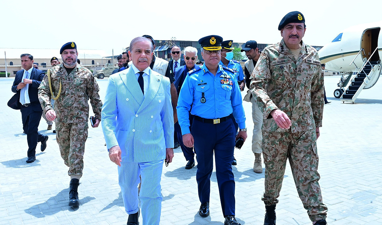 This file photo, released on May 19, 2025, shows Pakistan Prime Minister Shehbaz Sharif arriving in Karachi. (Photo courtesy: PMO/File)