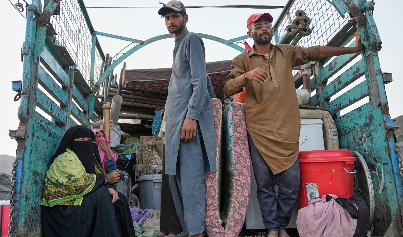 Repatriated Afghan refugees arrive at a camp after crossing the Pakistan-Afghanistan border, in Torkham, Afghanistan on May 31, 2025. (AP)