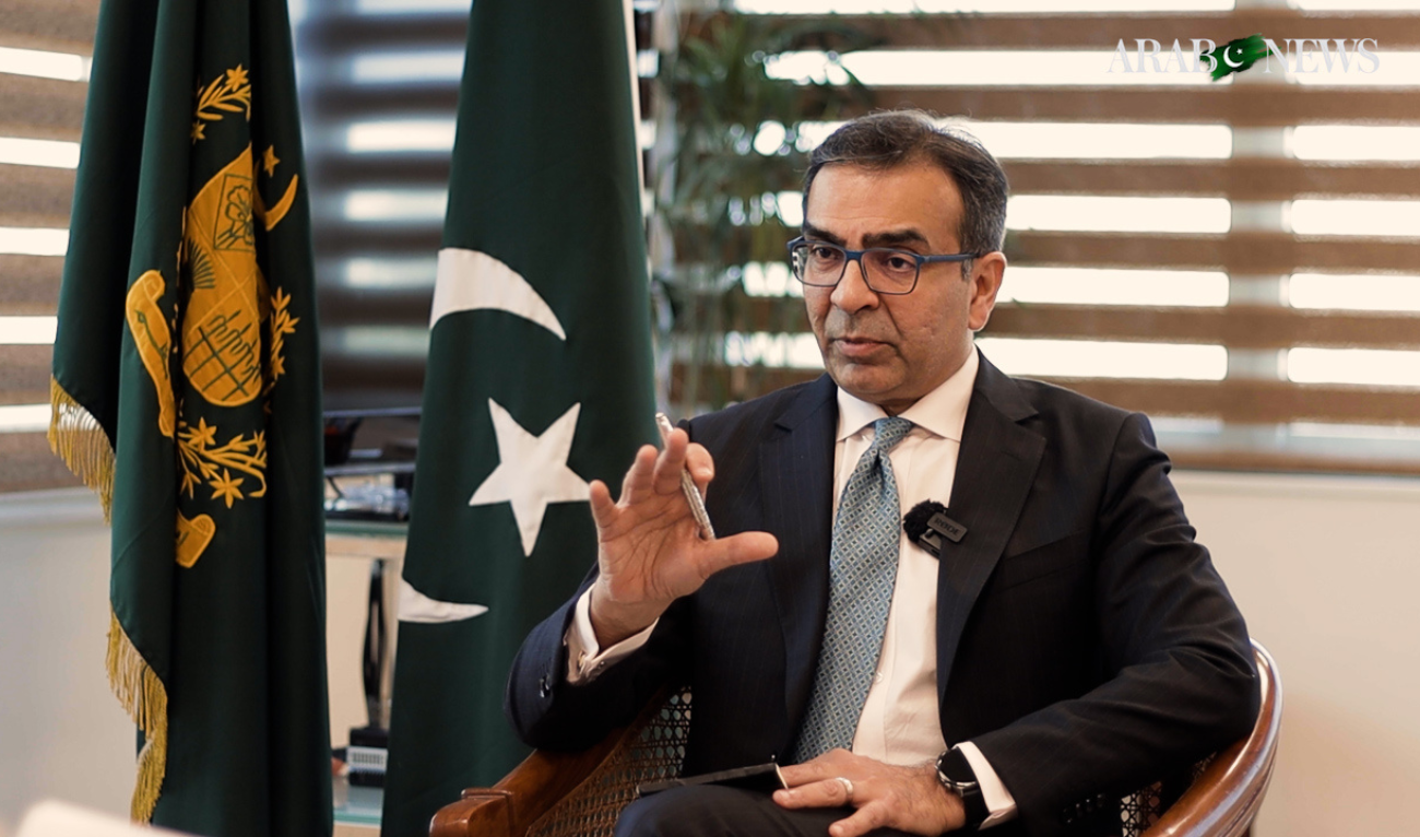 Muhammad Ali, chairman of the Privatization Commission of Pakistan speaks during an interview with Arab News on June 23, 2024, in Islamabad, Pakistan. (AN Photo)