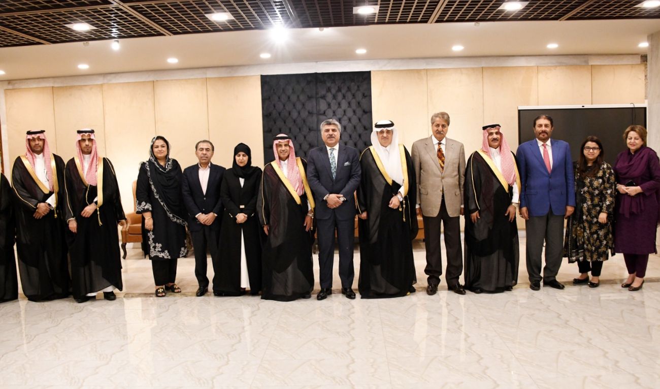 Deputy Speaker National Assembly Syed Ghulam Mustafa Shah hosts lunch in honor of Saudi Shura Council delegation on June 23, 2025. (NA of Pakistan/ X)