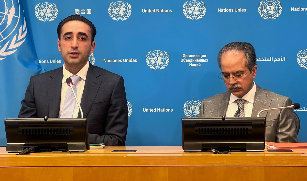 Former Pakistani Foreign Minister, Bilawal Bhutto-Zardari, speaks during a media briefing at the United Nations in NewYork, on June 3, 2025. (X/@PakistanUN_NY)