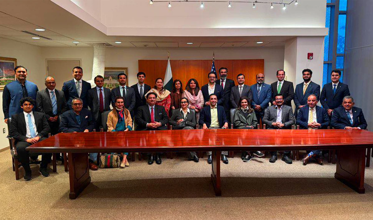 Pakistan’s high-level delegation in New York poses for a picture at Pakistan Embassy in US, New York, on June 7, 2025. (Bilawal Bhutto-Zardari/File)