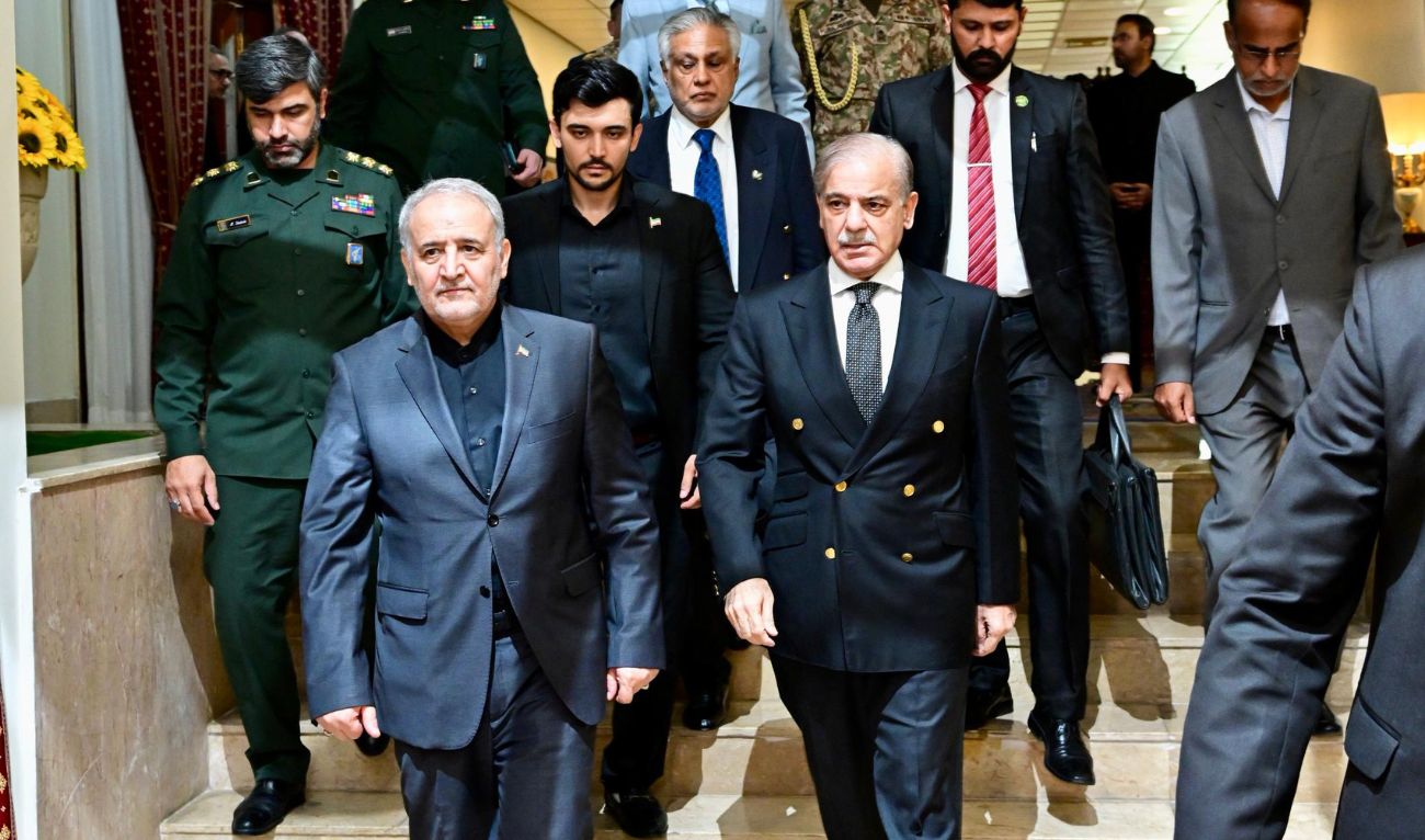 Pakistan Prime Minister Shehbaz Sharif visits the Iranian embassy in Islamabad on July 1, 2025. (PMO)
