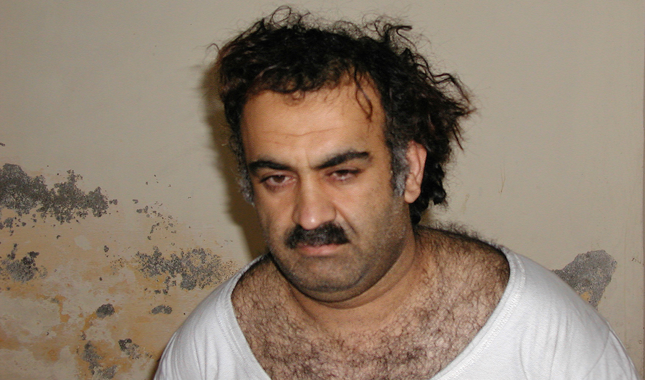 Khalid Sheikh Mohammed, the alleged Sept. 11 mastermind, is seen shortly after his capture during a raid in Pakistan on March 1, 2003. (AP/File)