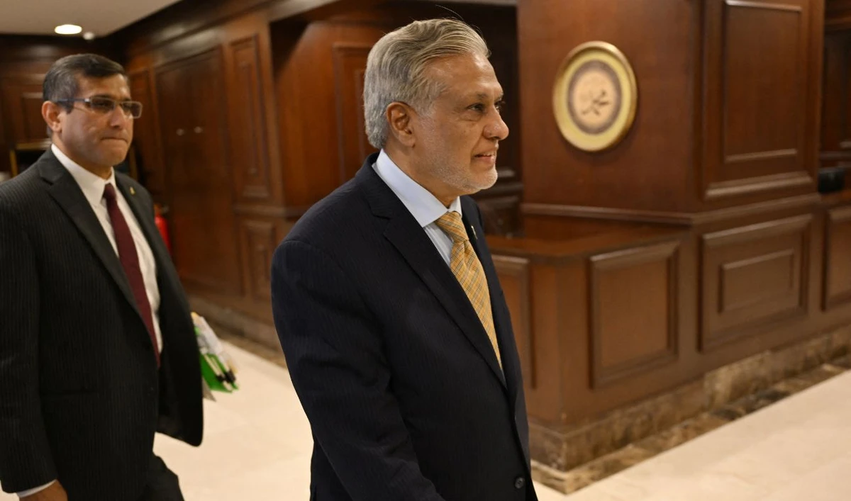Pakistan's Foreign Minister Ishaq Dar arrives to attend the Organisation of Islamic Cooperation (OIC) meeting in Jeddah on August 7, 2024. (AFP/ file)