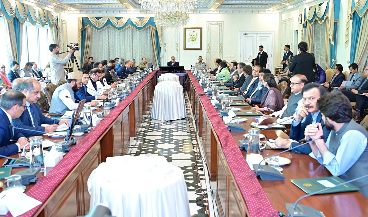 Pakistan Prime Minister Shehbaz Sharif chairs federal cabinet meeting in Islamabad on July 30, 2025. (Handout/PMO)