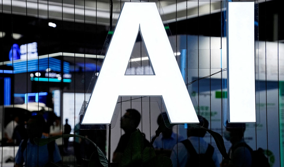 An AI (Artificial Intelligence) sign is seen at the World Artificial Intelligence Conference (WAIC) in Shanghai, China, on July 6, 2023. (REUTERS/File)