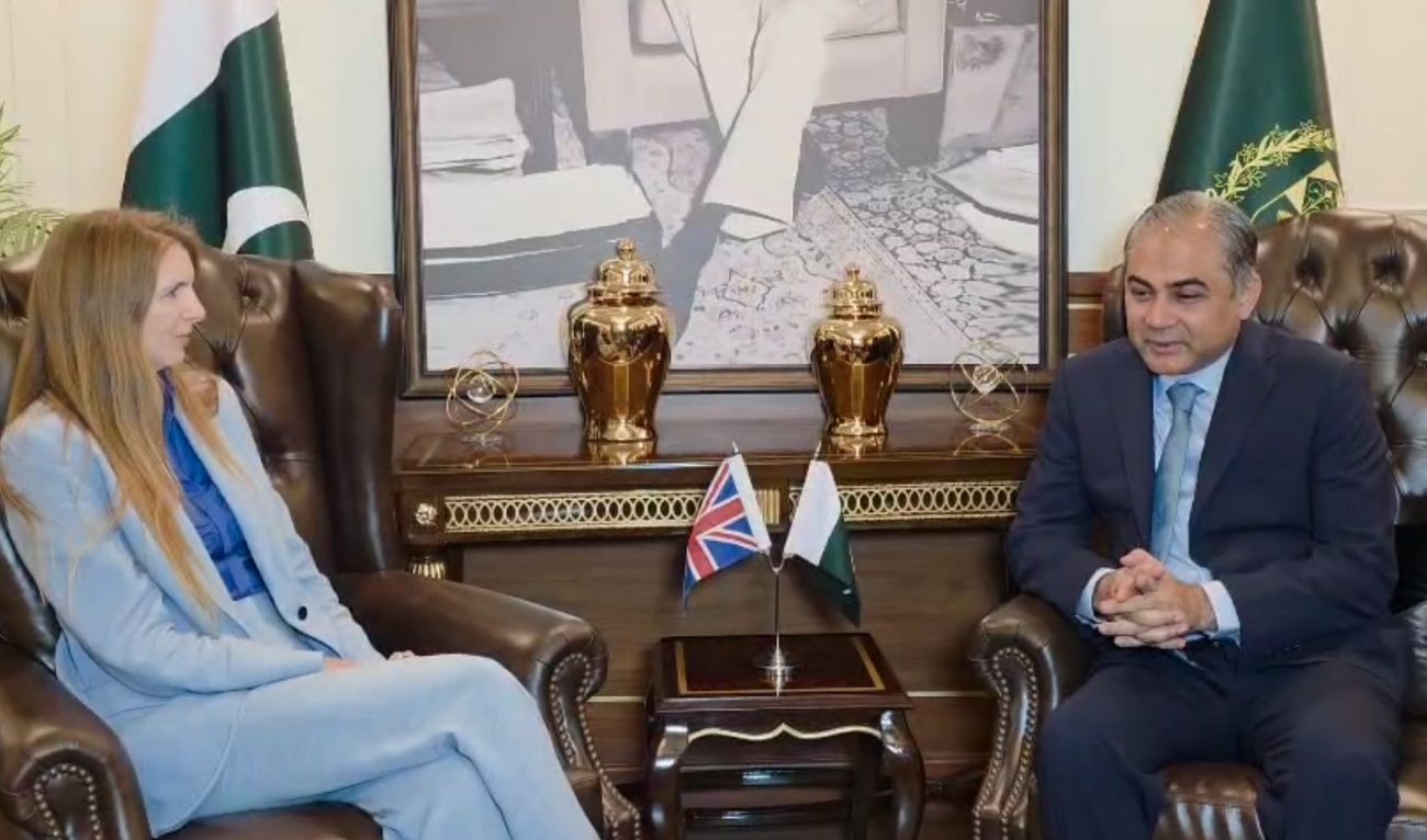 Pakistan’s Interior Minister Mohsin Naqvi and British High Commissioner Jane Marriott in a meeting in Islamabad, Pakistan on August 28, 2025. (GOP)