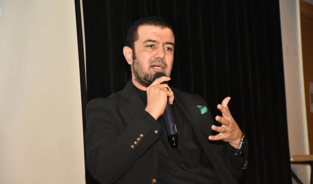 Khurram Schehzad, Adviser to the Minister for Finance & Revenue, speaks at the National Incubation Center in Karachi on July 30, 2025. (Handout/Finance Ministry/File)