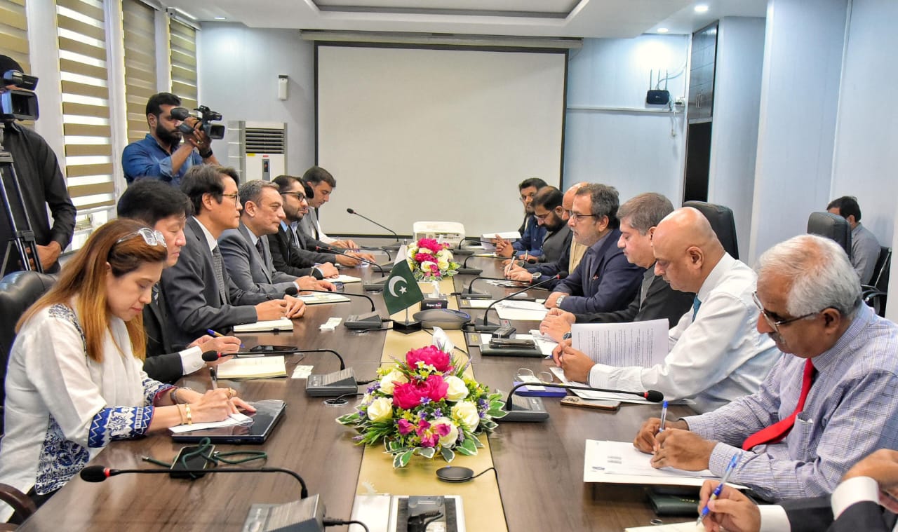 Pakistan Power Minister Sardar Awais Ahmad Khan Leghari gestures during a meeting with the delegation from Asian Development Bank in Islamabad on September 4, 2025. (Handout/Power Ministry)