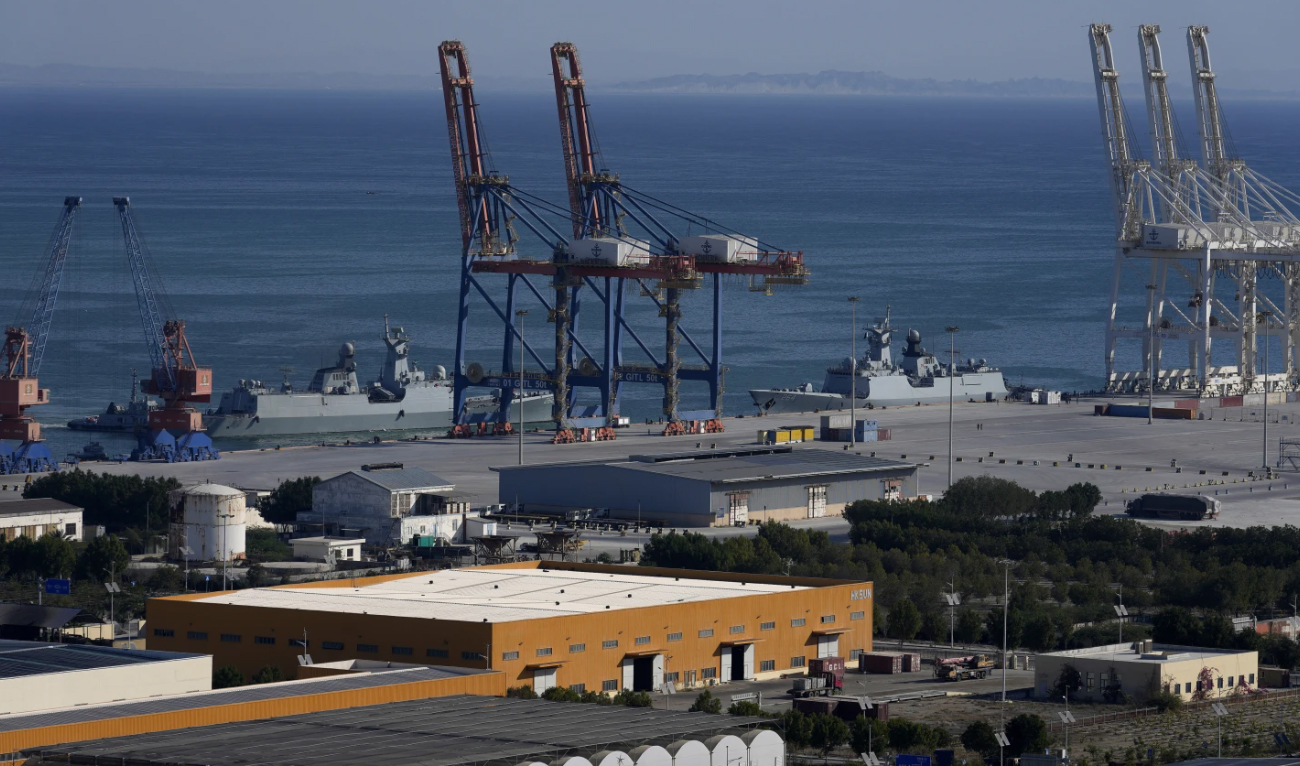 Pakistan Navy ships berth at Gwadar port in the coastal city of Gwadar, Balochistan on January 15, 2025. (AP/File)