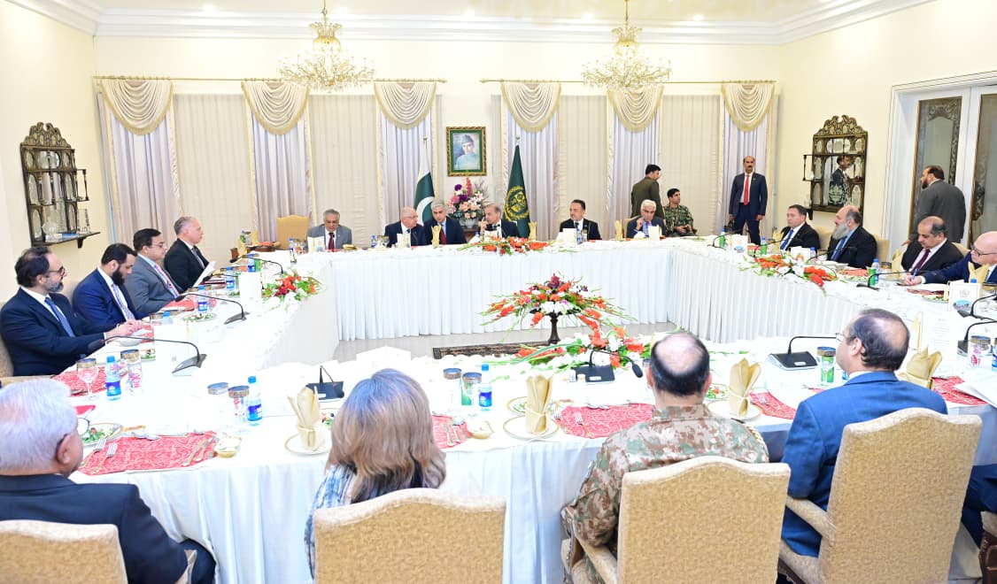Turkish National Defence Minister Yasar Guler meets Pakistan Prime Minister Shehbaz Sharif in Islamabad on September 9, 2025. (Handout/PMO)