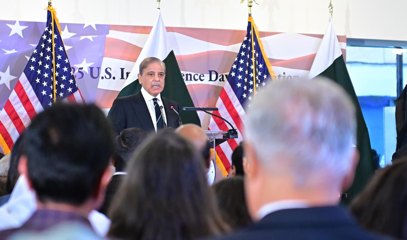 Pakistan Prime Minister Shehbaz Sharif addresses a ceremony at the US embassy in Islamabad on June 4, 2025. (PID/File)