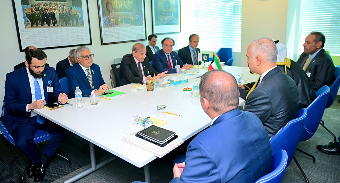 Prime Minister Muhammad Shehbaz Sharif, meets His Highness Sheikh Sabah Al-Khaled Al-Hamad Al-Mubarak Al-Sabah, Crown Prince of the State of Kuwait on the sidelines of 80th Session of UNGA in New York, September 23, 2025.