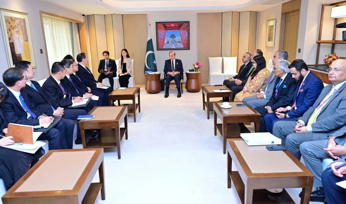 Minister for Industry and Information Technology of People's Republic of China, Li Lecheng, meeting with Prime Minister Shehbaz Sharif, on September 4, 2025, in Bejing, China. (PMO)