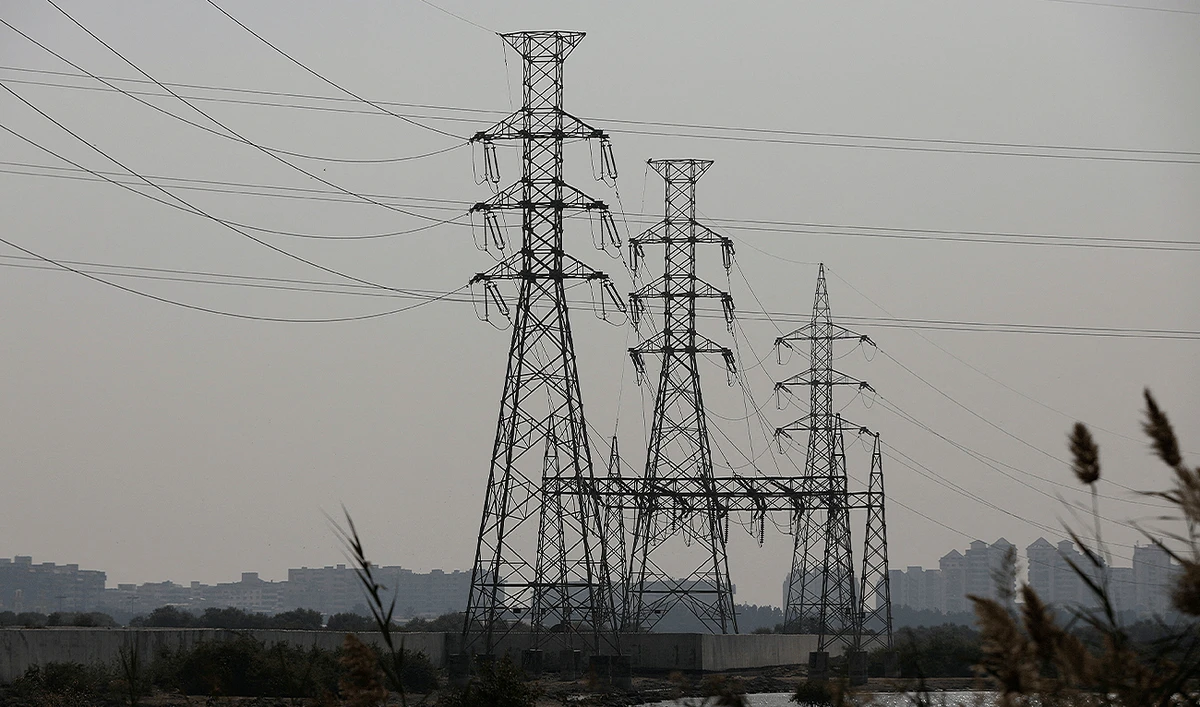A power transmission tower is seen a day after a country-wide power breakdown, in Karachi, Pakistan, January 24, 2023. (Reuters/File)