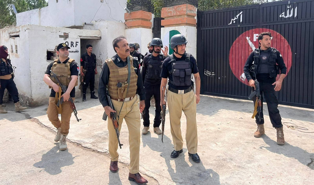 Khyber Pakhtunkhwa police take part in an operation following an attack by militants on a paramilitary compound in Bannu, Pakistan, on September 2, 2025. (Bannu Police/File)