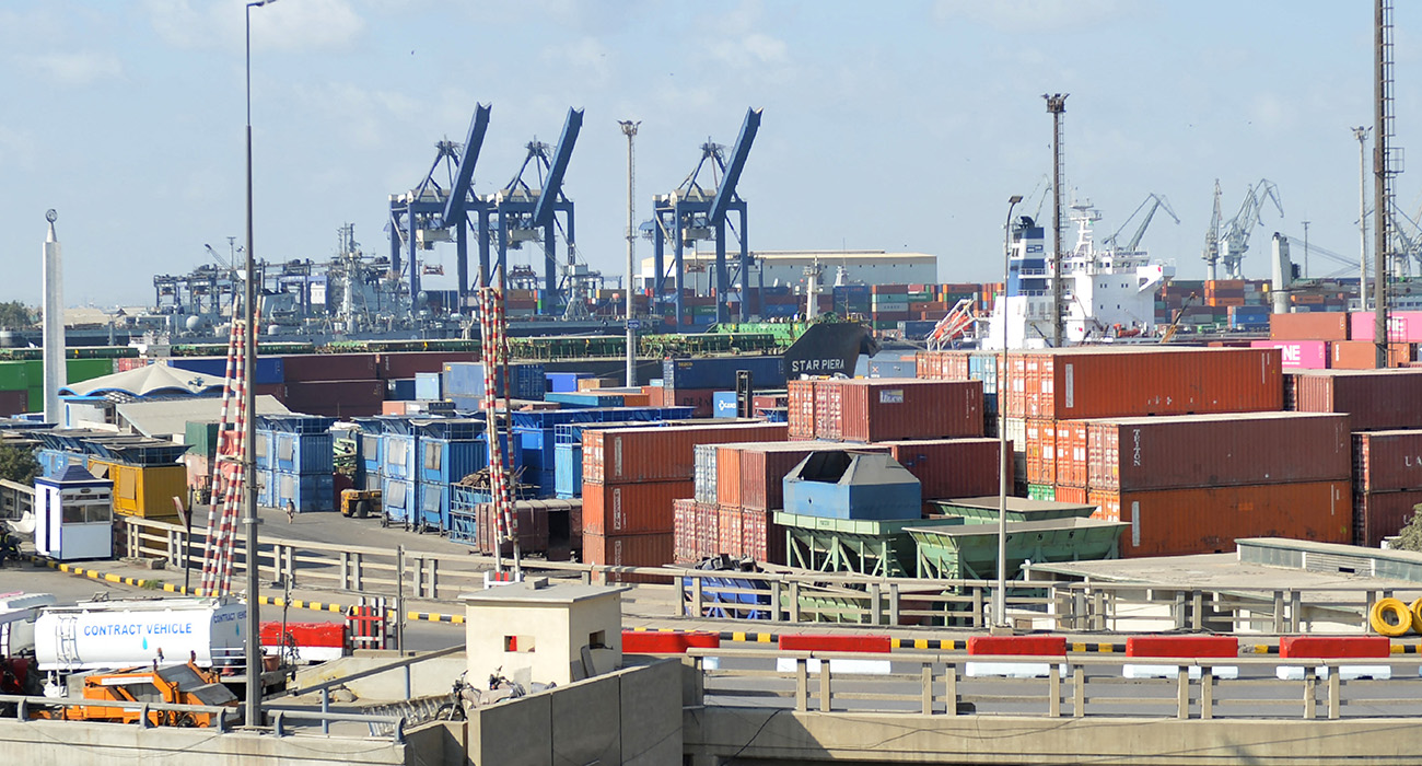 This picture taken on January 11, 2023, shows a general view of the Karachi sea port. (AFP/ file)