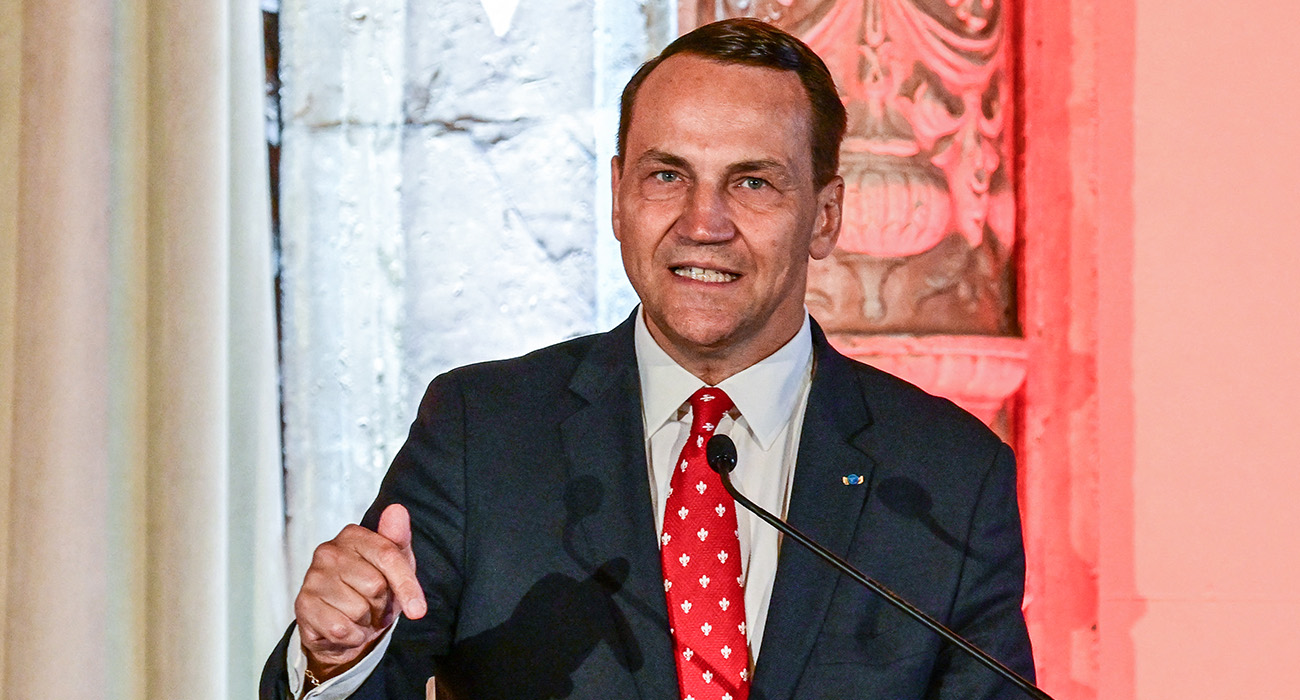 Polish Deputy Prime Minister Radoslaw Sikorski speaks at the Lech Wałęsa Solidarity Prize Awards Ceremony on September 2, 2025, in Coral Gables, Florida. (AFP)
