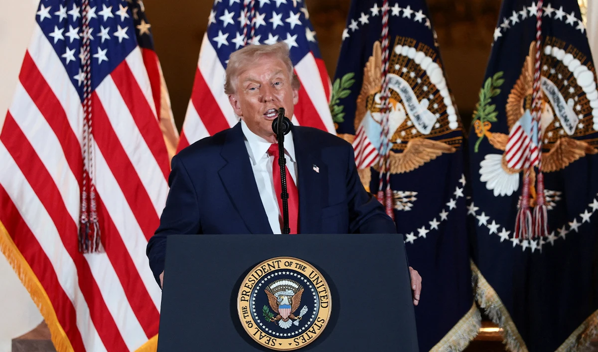 US President Donald Trump delivers remarks at the US Ambassador’s Residence in Tokyo, Japan, on October 28, 2025. (REUTERS)