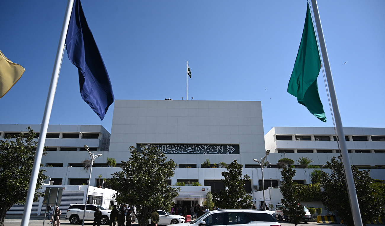 A general view of the Pakistan's Parliament House during the presidential election in Islamabad on March 9, 2024. (AFP/ file)