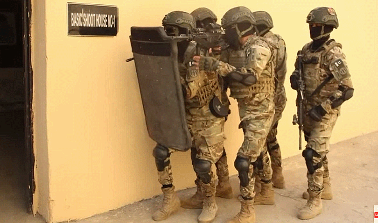 A screengrab taken from a video released by the media wing of Pakistan Army on November 11, 2025, showing armed forces carrying military drills. (ISPR)