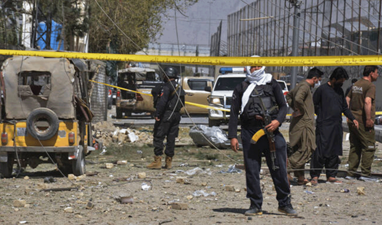 Security officials examine damaged vehicles at the site of a powerful car bombing, in Quetta, Pakistan, on September 30, 2025. (AP/File)